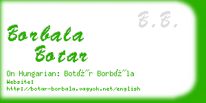 borbala botar business card